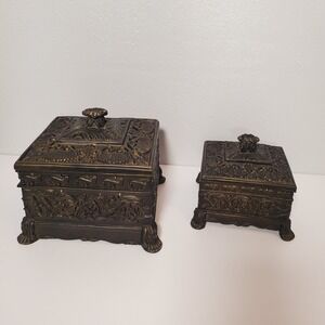 Bombay Company Decorative Box Set – Vintage Bronze Look Storage Boxes